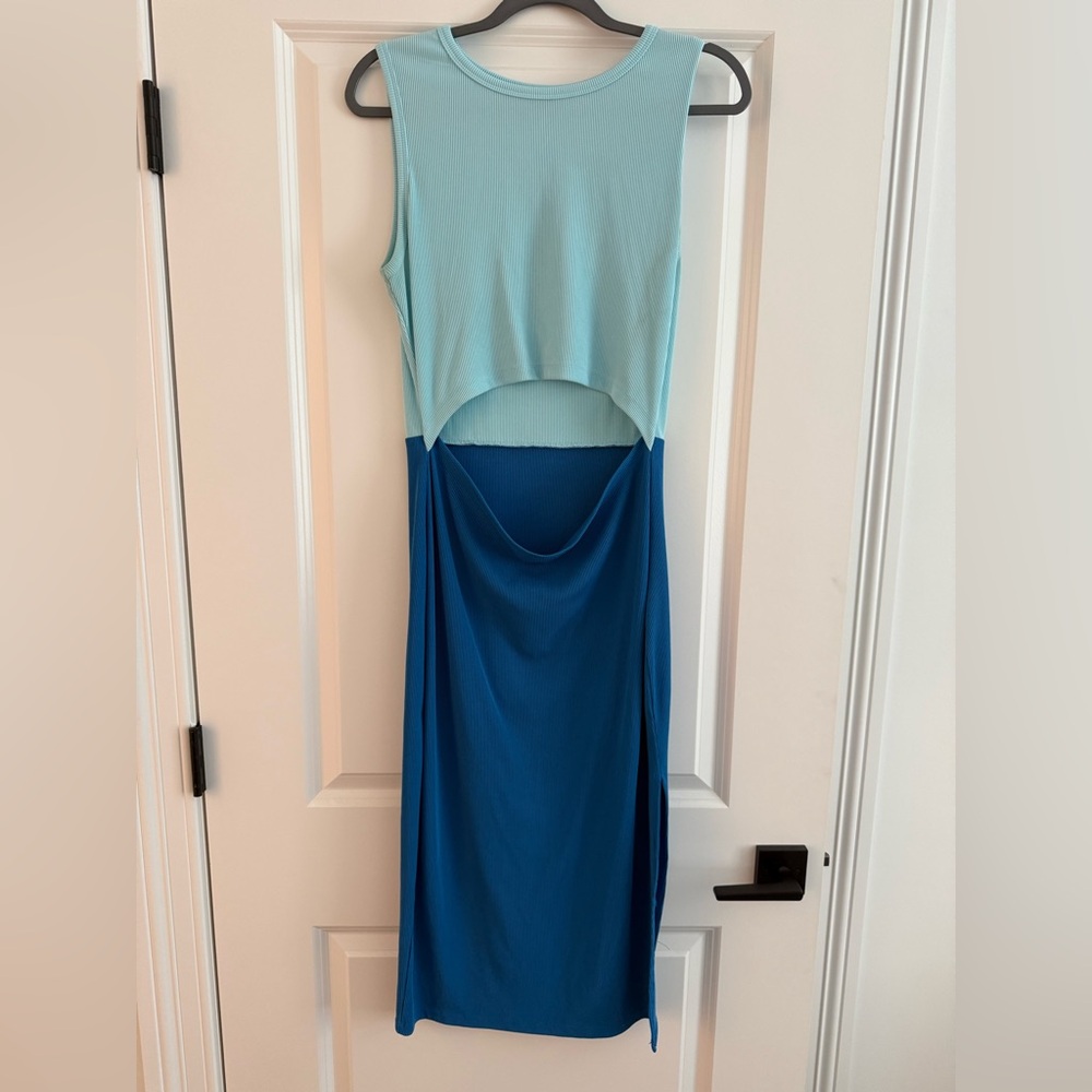 Multi Color Blue Midi Dress